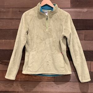 The North Face Women's Quarter Zip Fleece Pullover Sweater Jacket Lime Green